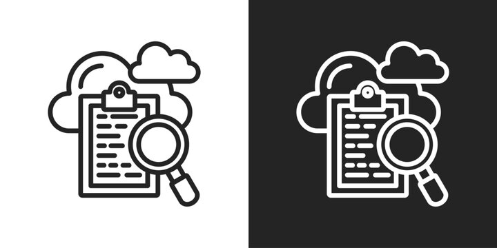 Traceability Icon In Line Version On Black And White Background