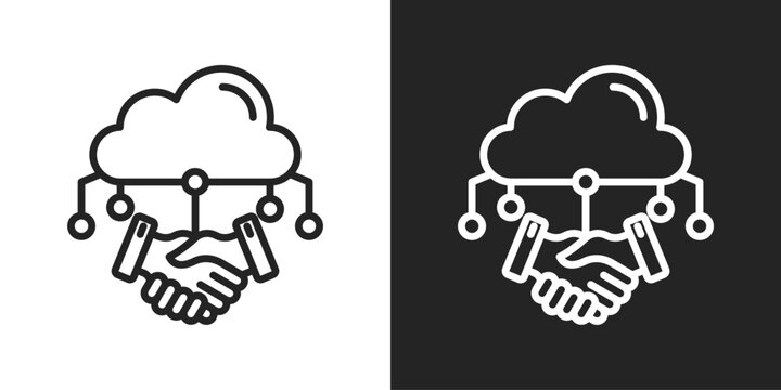 Integrity Icon In Line Version On Black And White Background