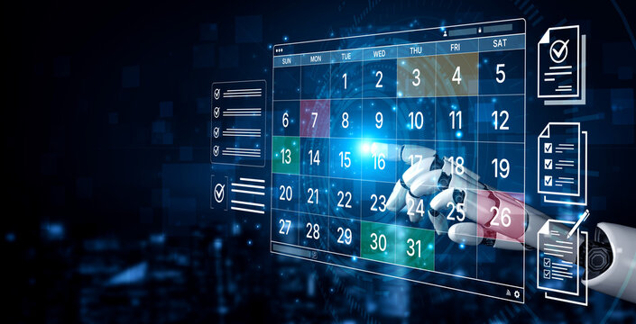 An AI assistant manages a digital calendar, providing intelligent scheduling for events and meetings. This smart system organizes tasks and tracks deadlines to boost productivity. Fermion