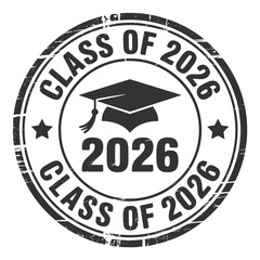 Class of 2026 graduation cap stamp design