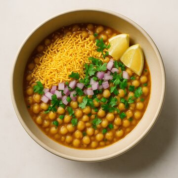 Warm sev usal served in modern stoneware with minimal garnish and clean daylight photography