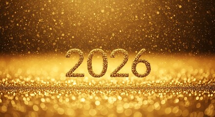 Golden 2026 Glittering New Year Background