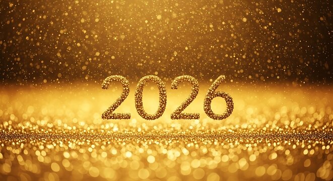 Golden 2026 Glittering New Year Background