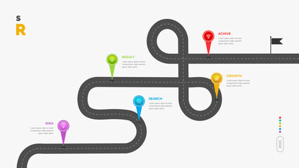 Modern Success Roadmap Infographic Template for Business Strategy and Project Planning