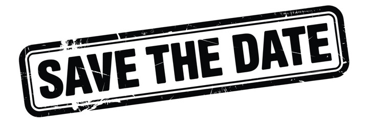 Save the date stamp with distressed texture