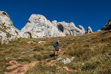 Trekking at Ojo de Buey (Bull's Eye) , Pelugano, Asturias, Spain