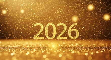 Golden 2026 Glittering New Year Background