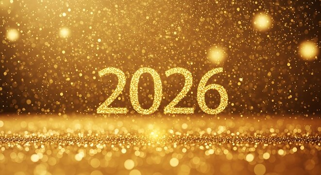 Golden 2026 Glittering New Year Background
