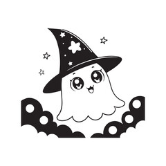 Cute cartoon animals including a cat dog mouse and other playful characters in a fun Halloween themed illustration