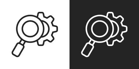 Due Diligence Icon In Line Version On Black And White Background