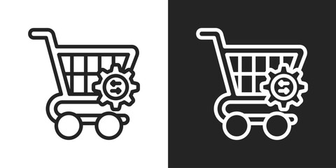 Procurement Icon In Line Version On Black And White Background