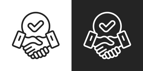 Trustworthy Icon In Line Version On Black And White Background