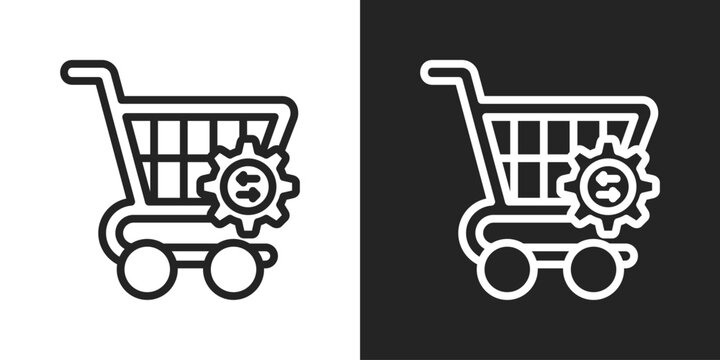 Procurement Icon In Line Version On Black And White Background