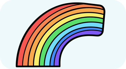 Obraz premium Colorful rainbow arc with vibrant hues against a bright background.