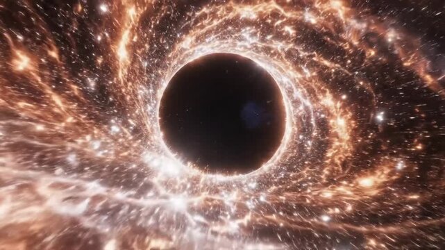 Stunning 3D Animation of a Black Hole in Space with Accretion Disk and Warped Spacetime.