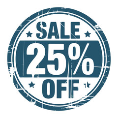 Sale 25 percent off discount stamp graphic