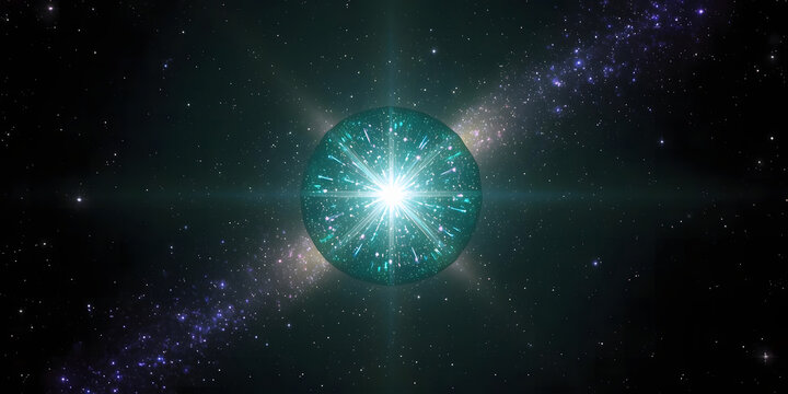 Planet Earth and the Sun in outer space illustration