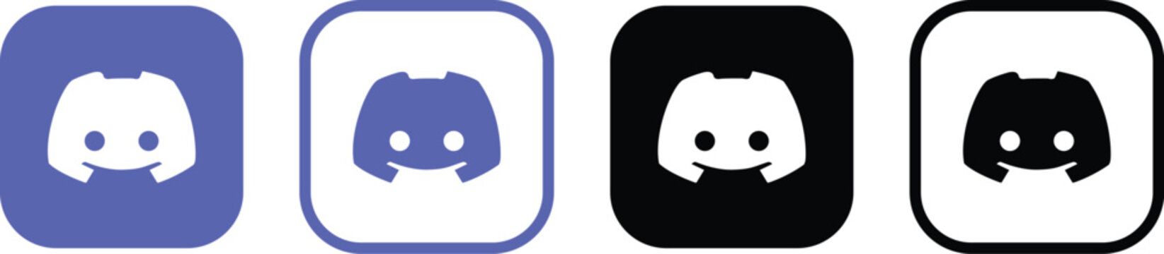 discord logo icons set. discord icon vector. Popular Social Media Platform Icon. Discord app communication branding illustration on transparent background. Editorial use only
