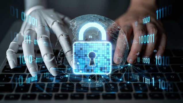 AI artificial intelligence strengthens cybersecurity with intelligent threat detection, virtual assistant alerts, and proactive protection agAI artificial intelligencenst digital breaches. Latch - Powered by Adobe