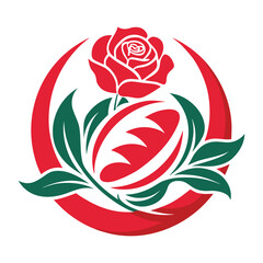 Red rose emblem illustration