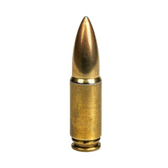 A single bullet on black on transparent background