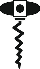 Fototapeta premium Simple corkscrew icon opening a wine bottle, isolated on white background