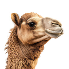 A camel head on black on transparent background