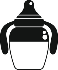 Baby bottle icon representing infant care, nourishment, and healthy development