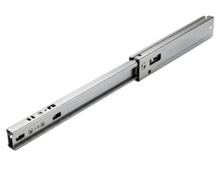 Metal drawer slide mechanism isolated on transparent background