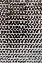 Stack of cylindrical cardboard tubes.