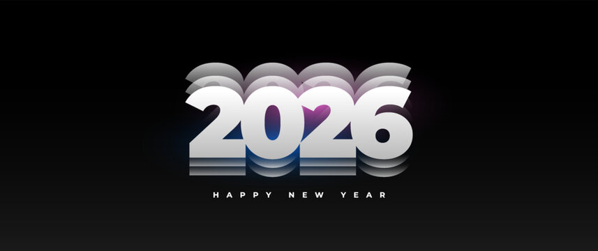 A modern 2026 banner design with clean geometric shapes, futuristic gradients, and bold typography. Perfect for marketing campaigns, New Year promotions, digital advertising, and events.