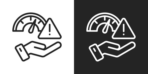 Limit Icon In Line Version On Black And White Background