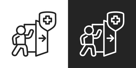 Fototapeta premium outpatient Icon In Line Version On Black And White Background