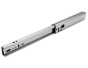 Metal drawer slide mechanism isolated on transparent background