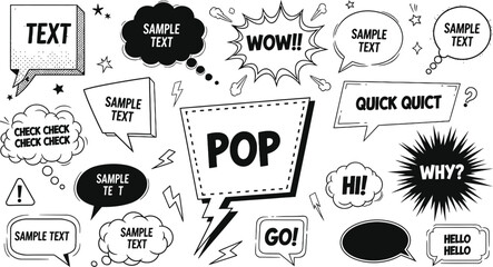 Comic Style Chat Bubbles & Cartoon Speech Balloons Vector Set © S.Creative