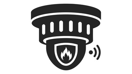 Smart fire alarm with smoke detection and wireless alert isolated on white background modern home safety technology for