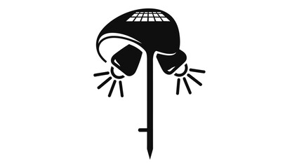 Smart garden light icon isolated on white background, representing solarpowered ambient and scheduled lighting for outdo