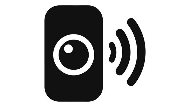 Smart home sensor icon showcasing motion and environment detection, isolated on white background