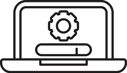 Software installation, update or configuration process is running on a laptop