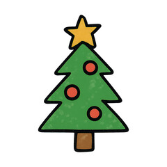 Fototapeta premium PNG Festive tree with decorations