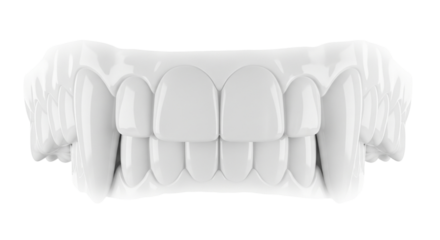 Vampire teeth isolated on transparent background for halloween party