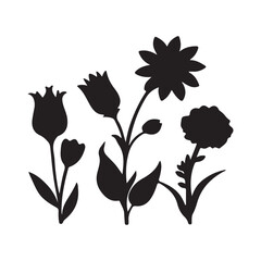 vector floral flower illustration with decorative blossoms and leaves