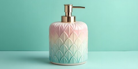 Elegant pastel soap dispenser for modern bathroom decor, adding a touch of luxury and serenity to your daily routine, perfect for lifestyle branding