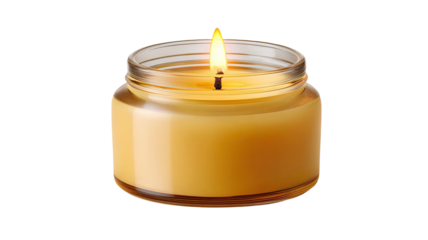  Soothing aromatherapy candle with gentle warm glow creating relaxing ambiance for wellness and home spa isolated on white background
