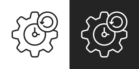 Effective Icon In Line Version On Black And White Background