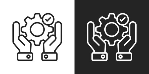 Expertise Icon In Line Version On Black And White Background