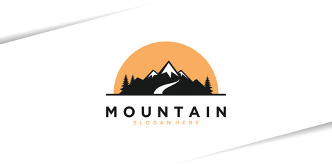 Mountain logo vector, snow mountain design