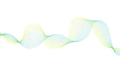 overlapping, two-tone floating band. wavy thread motif in cool and warm colors.