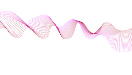 continuous, dimensional sine wave pattern, wavy thread motif in bright magenta.
