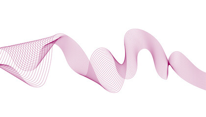 monochromatic pink abstract wave. Flowing sine wave graphic